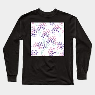 Pink and blue bluebells pattern Long Sleeve T-Shirt